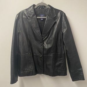 y2k gap leather jacket